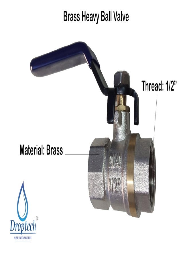 DROPTECH Brass, Heavy Ball Valve for Pipe Fittings | Valve | Stop Cock Valve, (½ inch) PACK OF 2 - Image 4